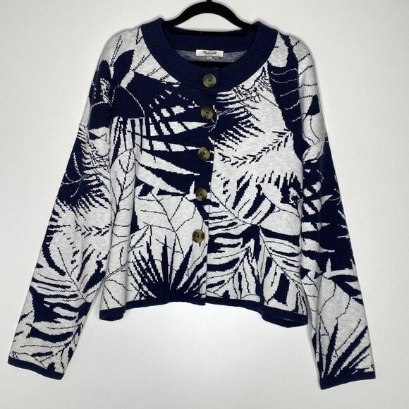 New Madewell Broadway Cardigan Crop Sweater Women's Size Large - Picture 1 of 7